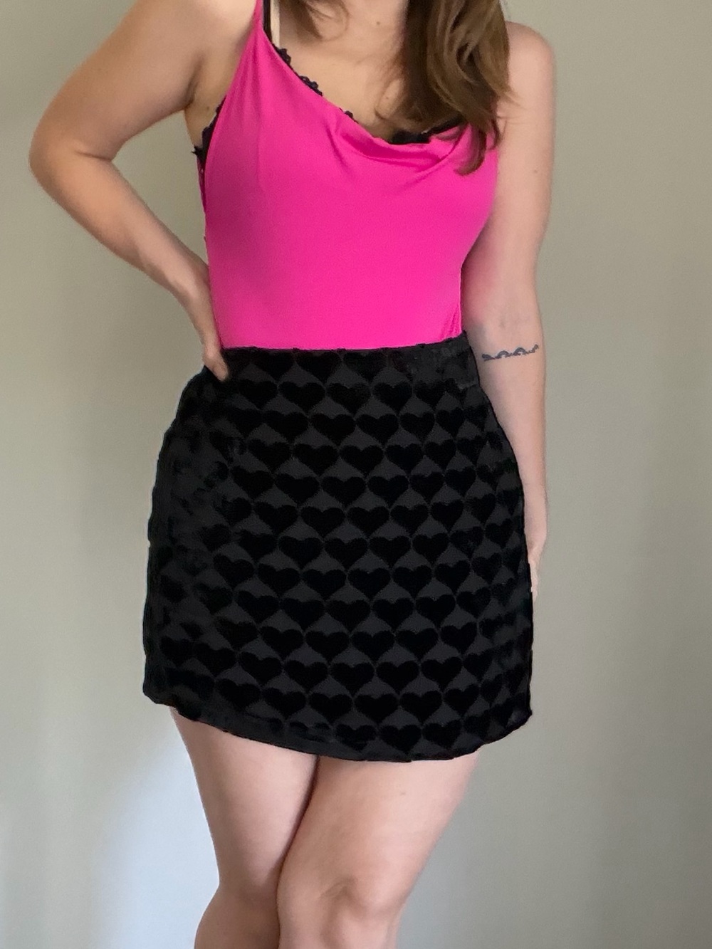 Cupcakes and Cashmere Black Velvet Heart Mini Skirt Size 12 NWT Holiday Date